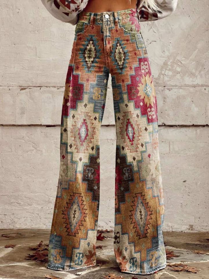 Boho Muster | Vintage Ausgestellte Hose