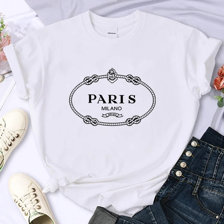 Paris Milano Couture Kurzärmeliges Grafik-T-Shirt