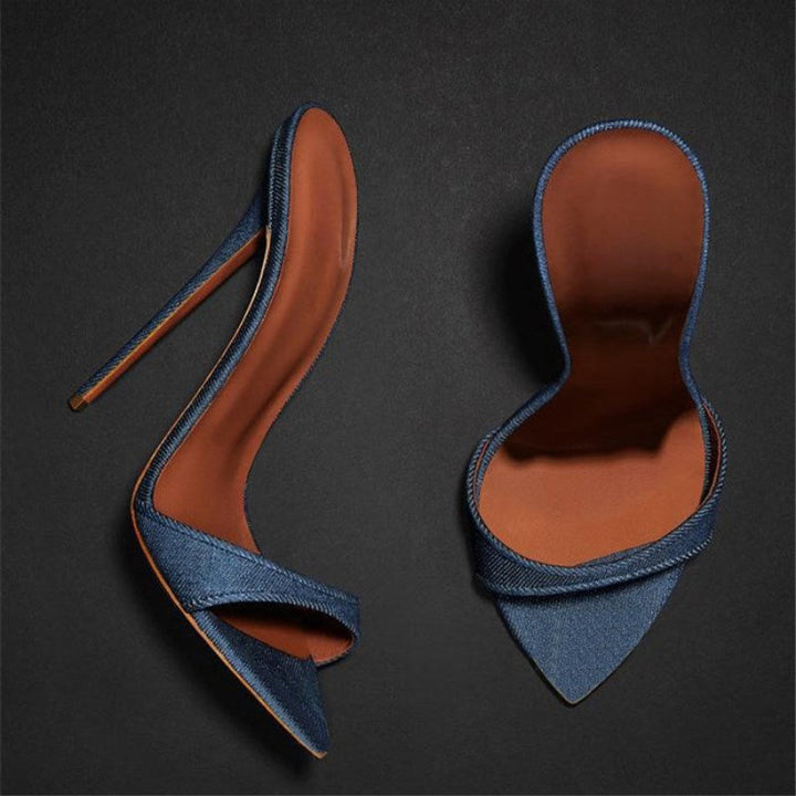 Denim High-Heel Stiletto Sandal