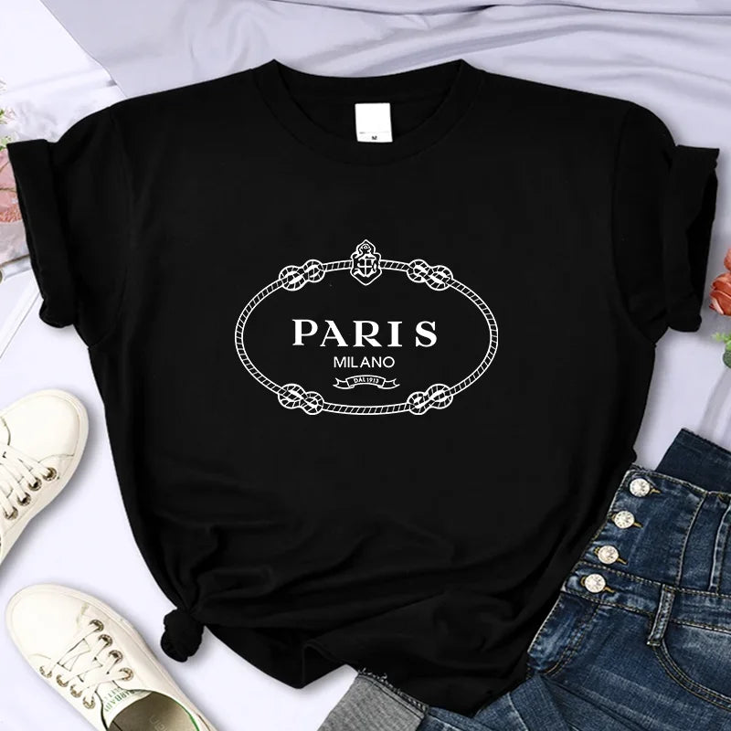 Paris Milano Couture Kurzärmeliges Grafik-T-Shirt