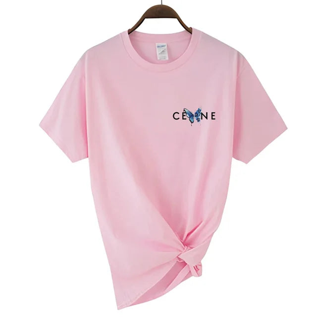 CEL*NE Mini Logo Butterfly Kurzarm-Grafik-T-Shirt