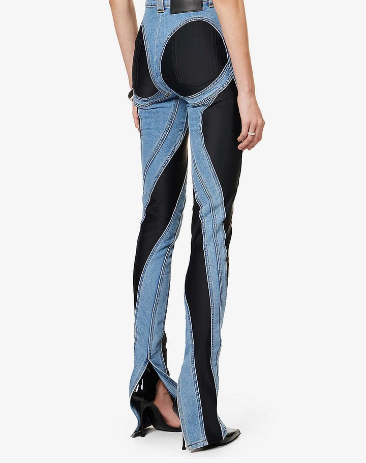 Denim & Black Two Tone Skinny Jeans