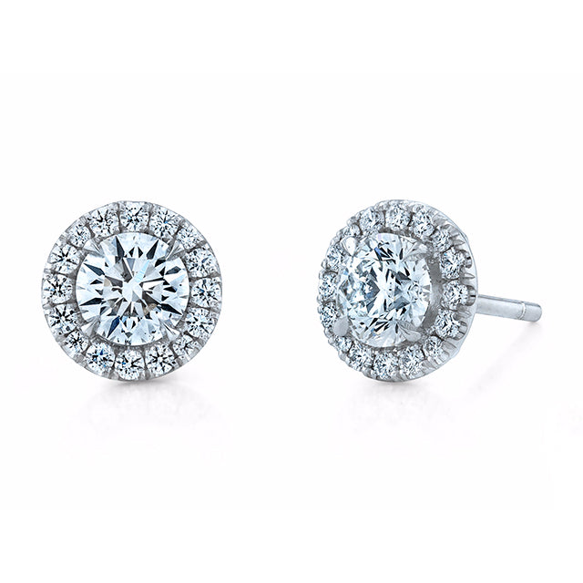 Classic Round Halo Stud Earrings