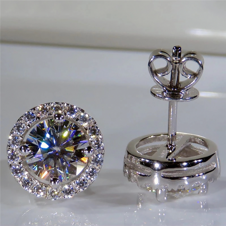 Classic Round Halo Stud Earrings