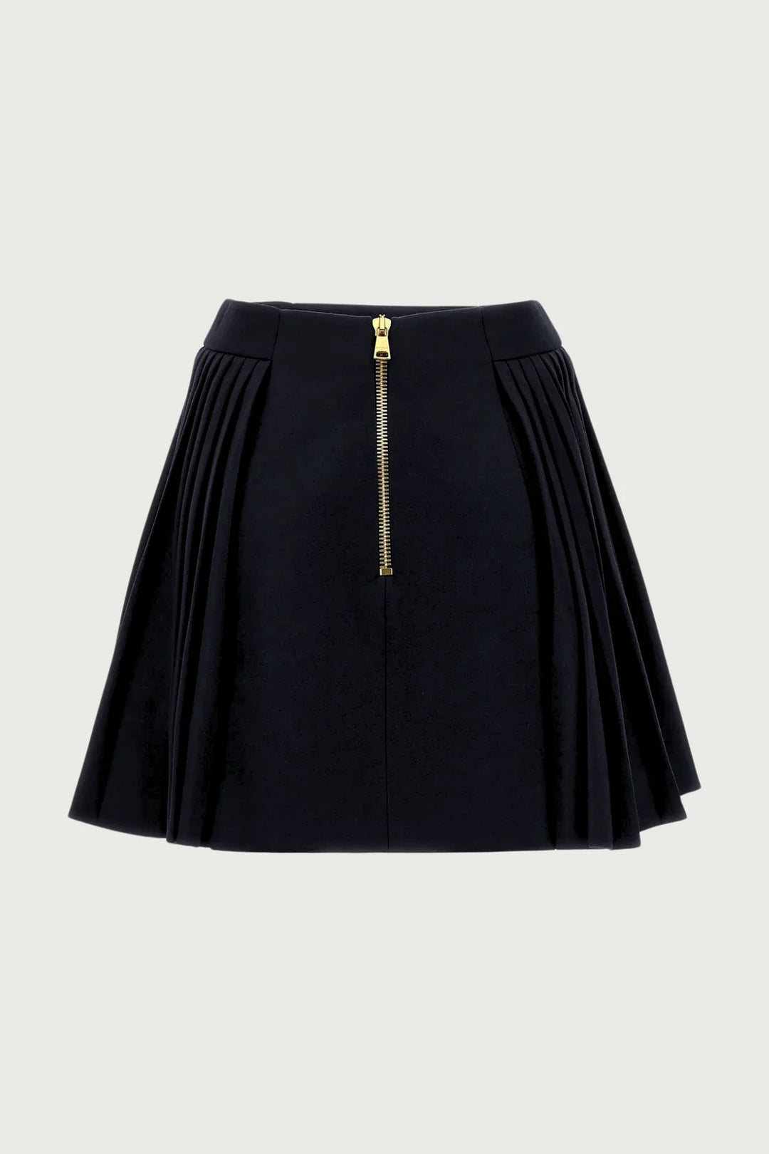 Black Gold Button Pleated Skirt