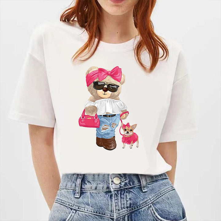 Stylisches Bear & Her Pooch Kurzarm-Grafik-Tee