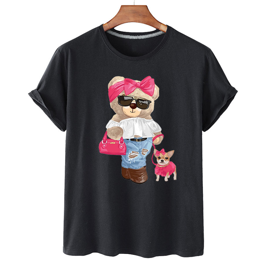 Stylisches Bear & Her Pooch Kurzarm-Grafik-Tee