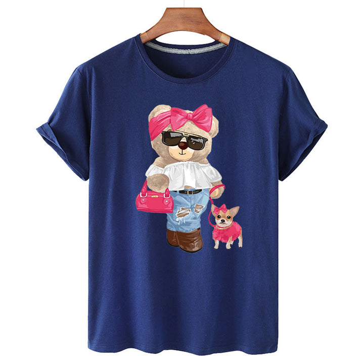 Stylisches Bear & Her Pooch Kurzarm-Grafik-Tee