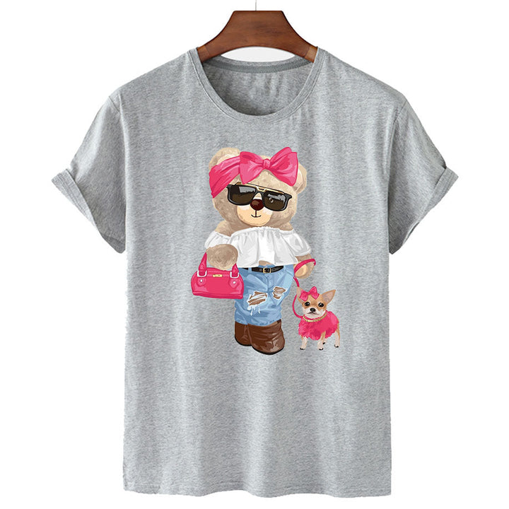 Stylisches Bear & Her Pooch Kurzarm-Grafik-Tee