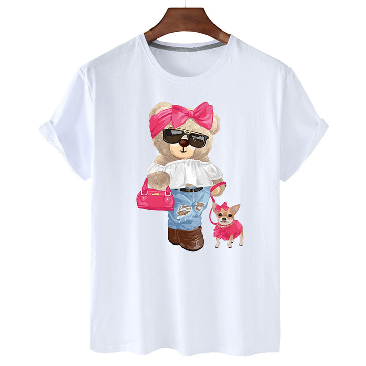 Stylisches Bear & Her Pooch Kurzarm-Grafik-Tee