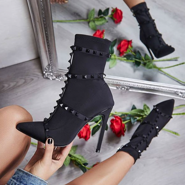 "Valentina" Studded Ankle Boots