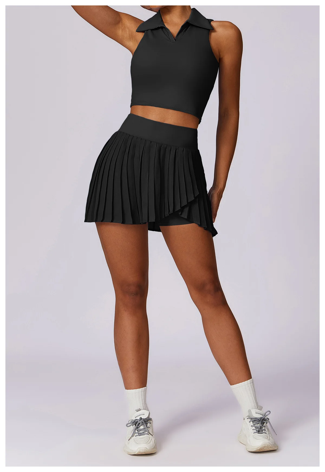 High Waisted Pleated Tennis Skirt (With Built In Shorts)