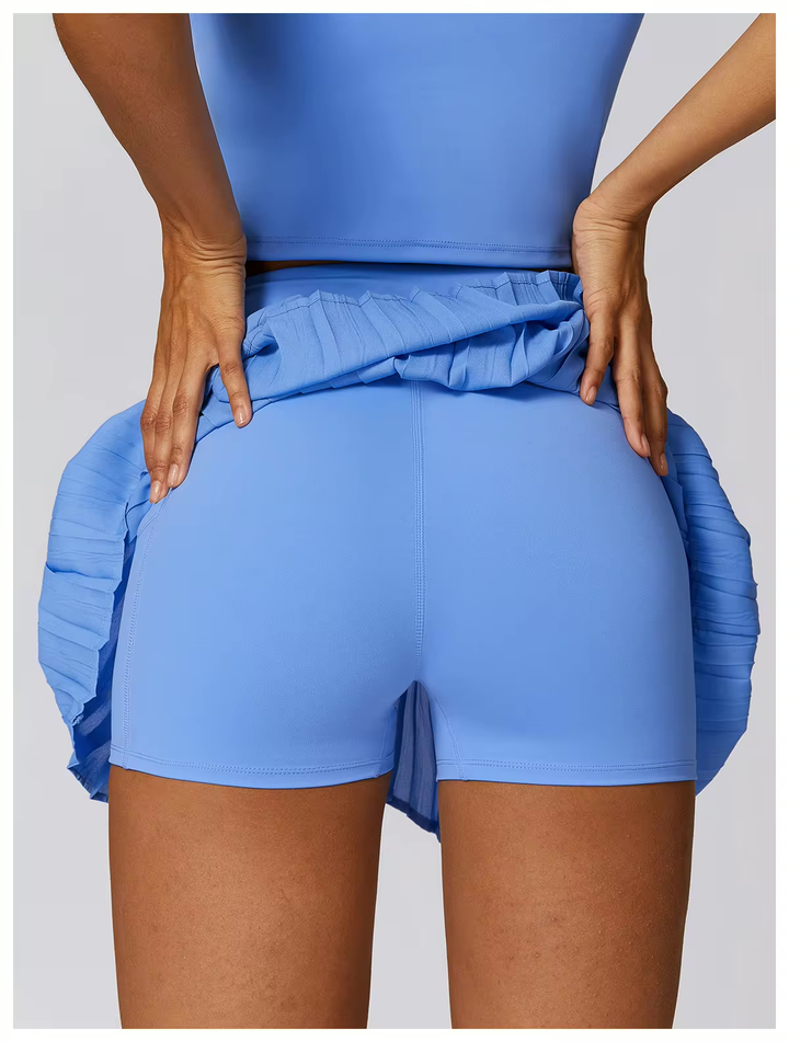 High Waisted Pleated Tennis Skirt (With Built In Shorts)