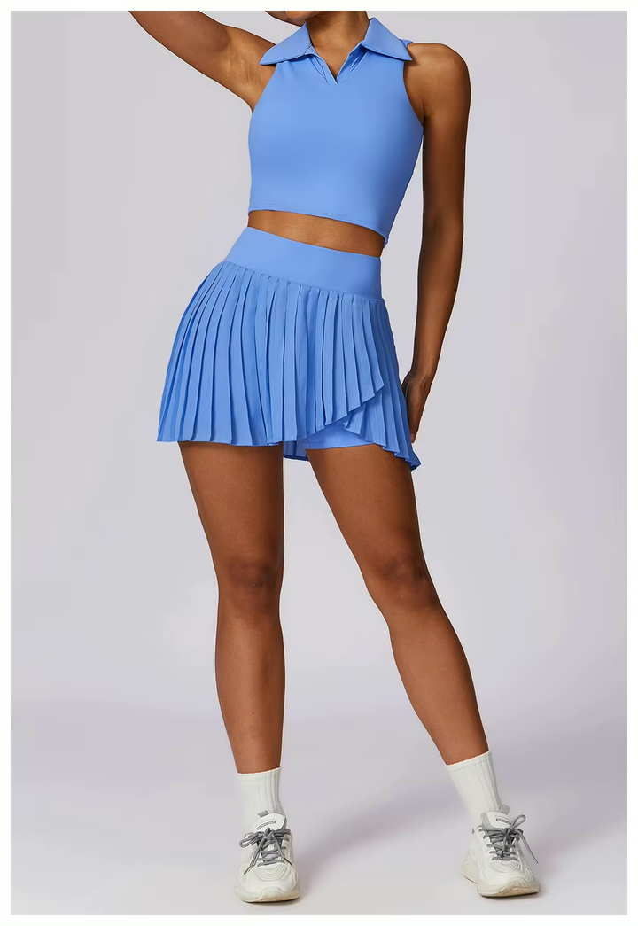 High Waisted Pleated Tennis Skirt (With Built In Shorts)