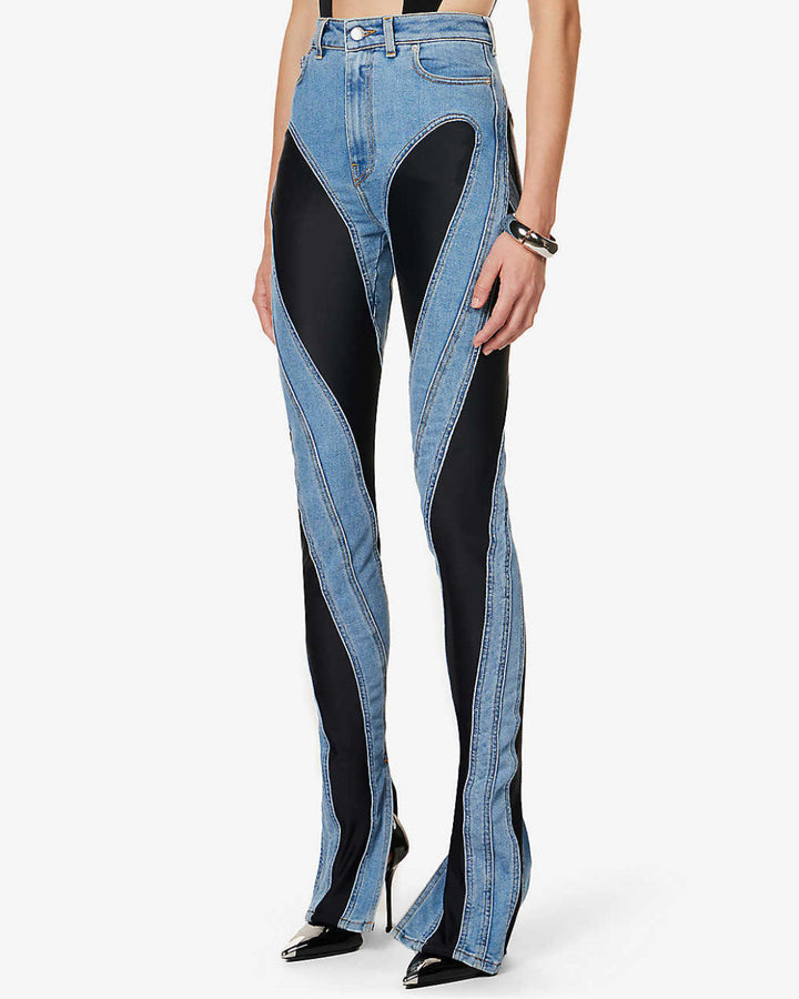 Denim & Black Two Tone Skinny Jeans