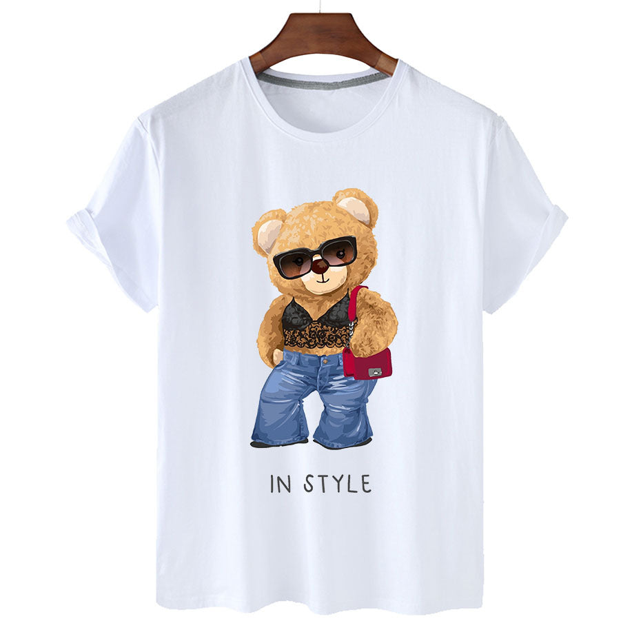 „In Style“ Bär Kurzarm-Grafik-Tee