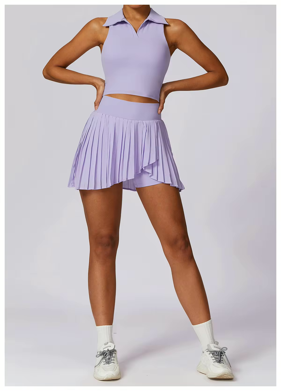 High Waisted Pleated Tennis Skirt (With Built In Shorts)