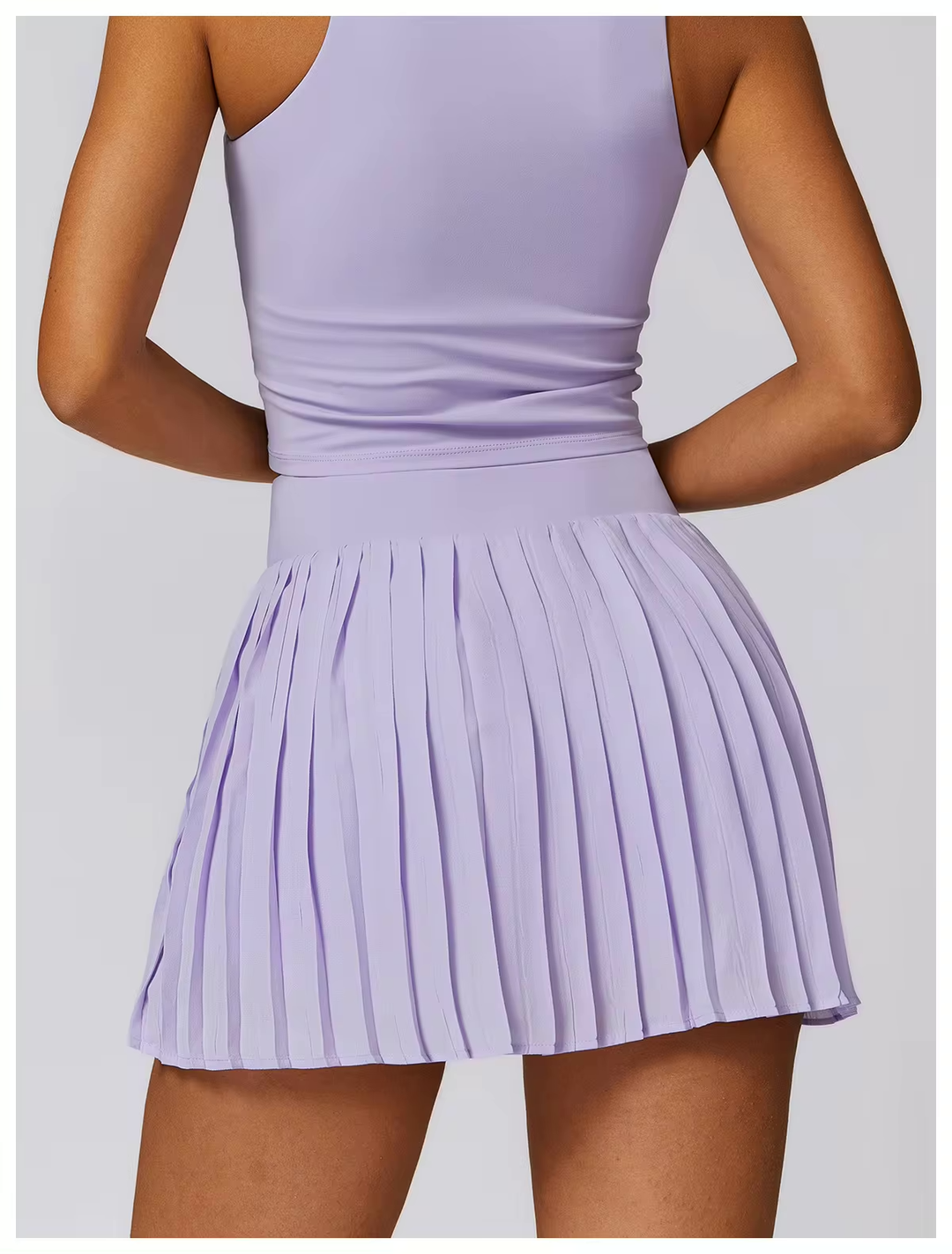 High Waisted Pleated Tennis Skirt (With Built In Shorts)