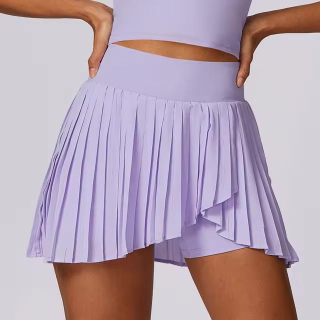 High Waisted Pleated Tennis Skirt (With Built In Shorts)