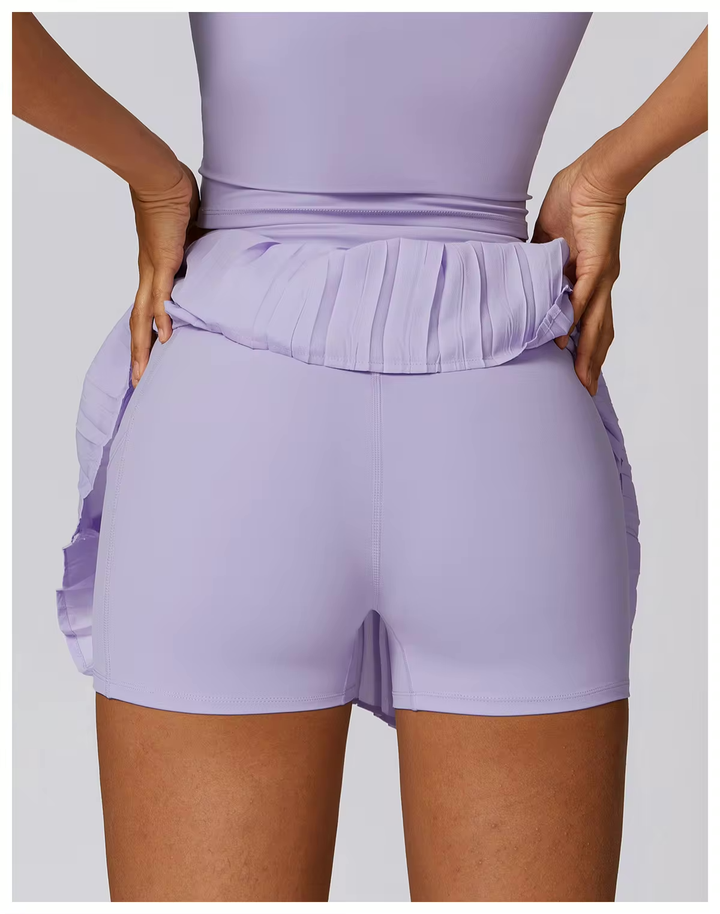 High Waisted Pleated Tennis Skirt (With Built In Shorts)