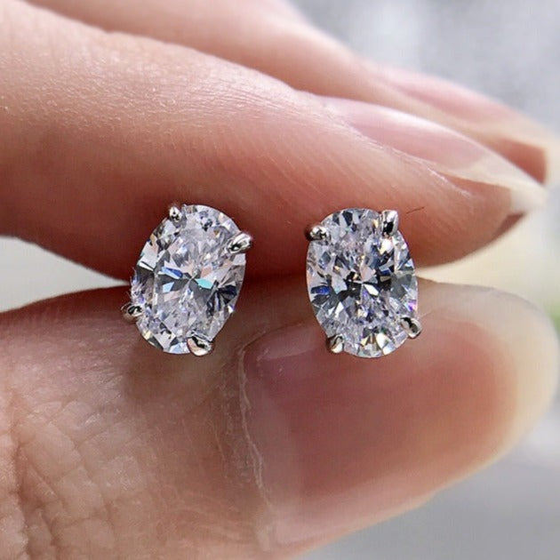 Classic Oval Cut Stud Earrings