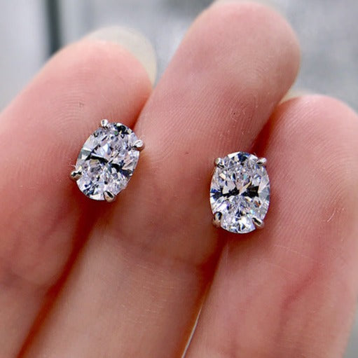 Classic Oval Cut Stud Earrings