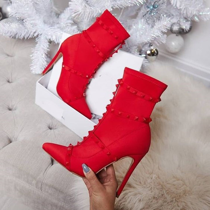 "Valentina" Studded Ankle Boots