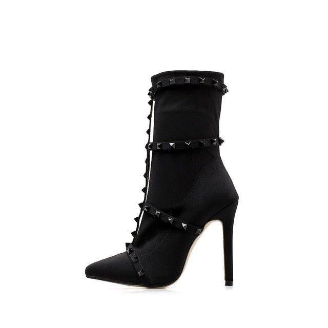 "Valentina" Studded Ankle Boots