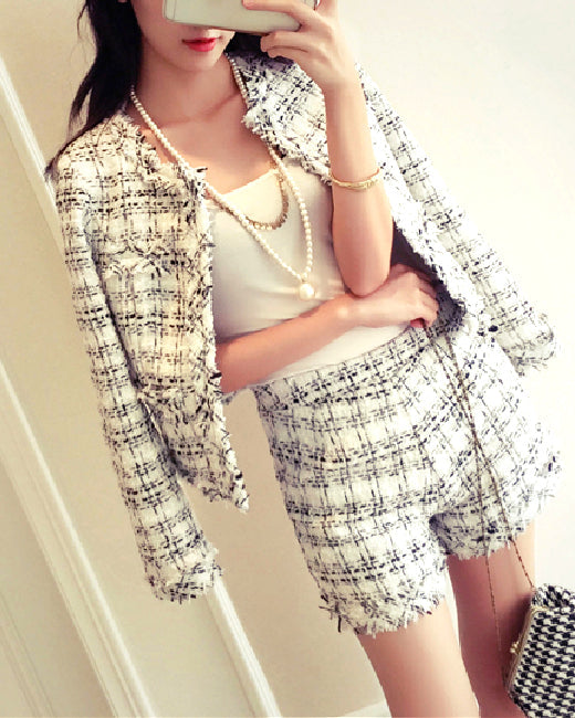 Tweed Jacke & Shorts 2-teilig