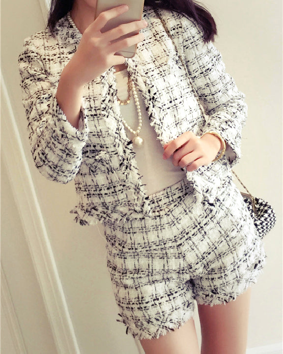 Tweed Jacke & Shorts 2-teilig