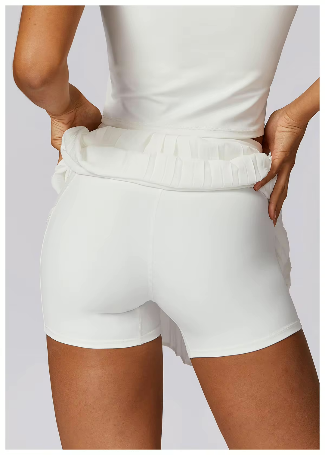 High Waisted Pleated Tennis Skirt (With Built In Shorts)