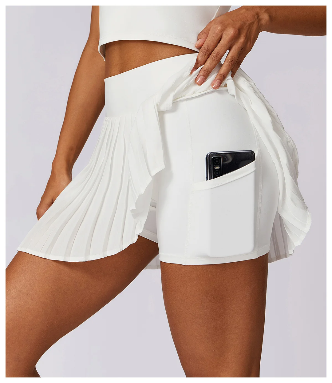 High Waisted Pleated Tennis Skirt (With Built In Shorts)